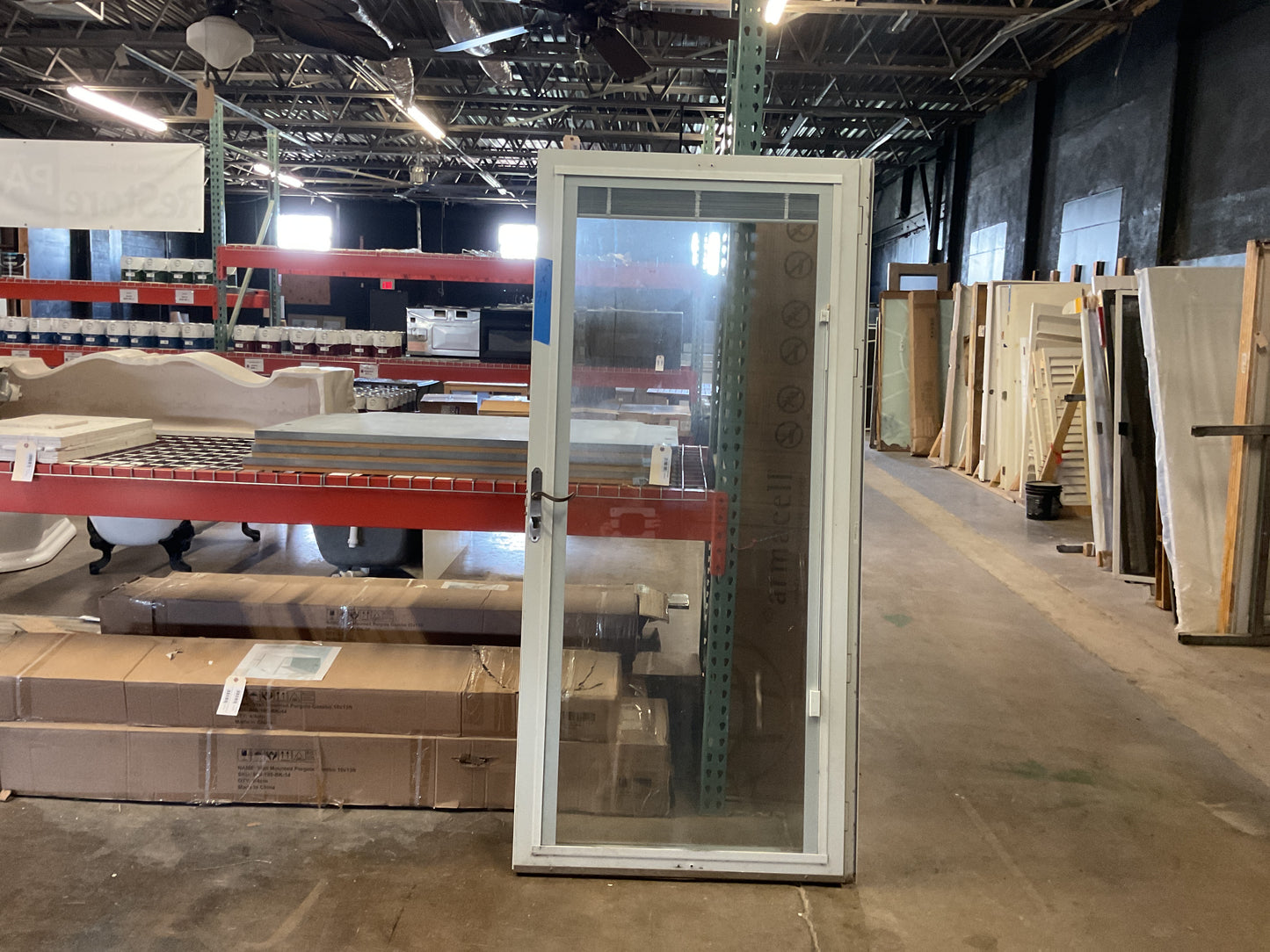 36” x 80” Glass Storm Door w/Integrated Blinds