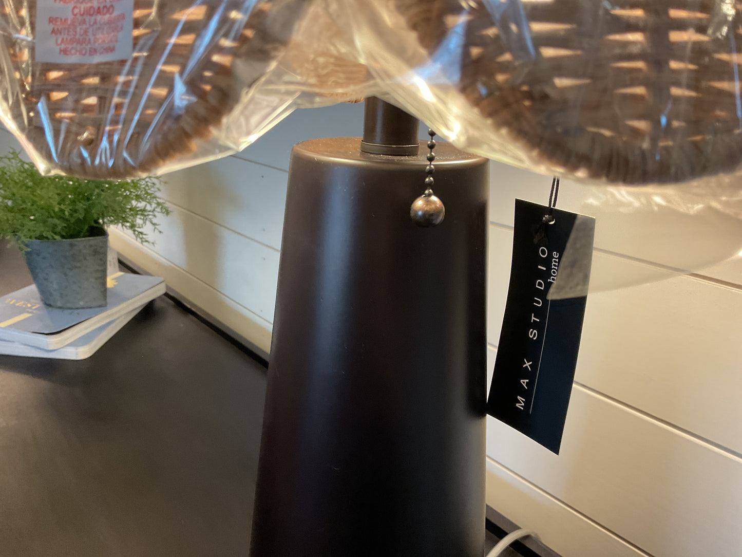 Max Studio Lamp w/Rattan Shade