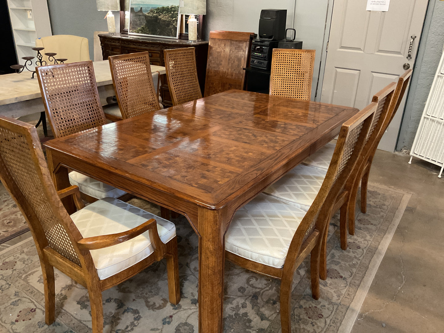 Thomasville Parquet Dining Table w/8 Chairs