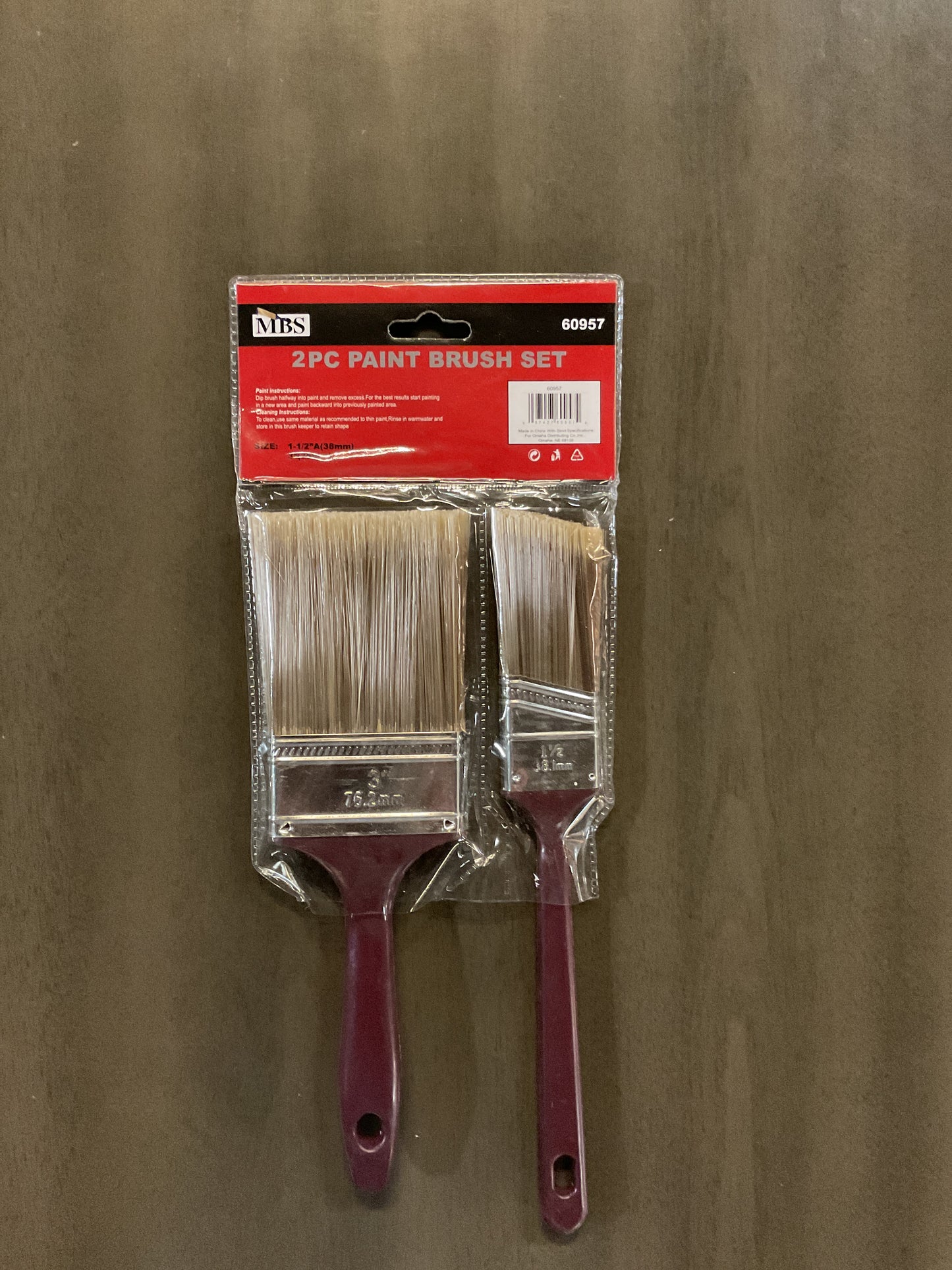 Paint Brush 2pc 1-1/2” Angled