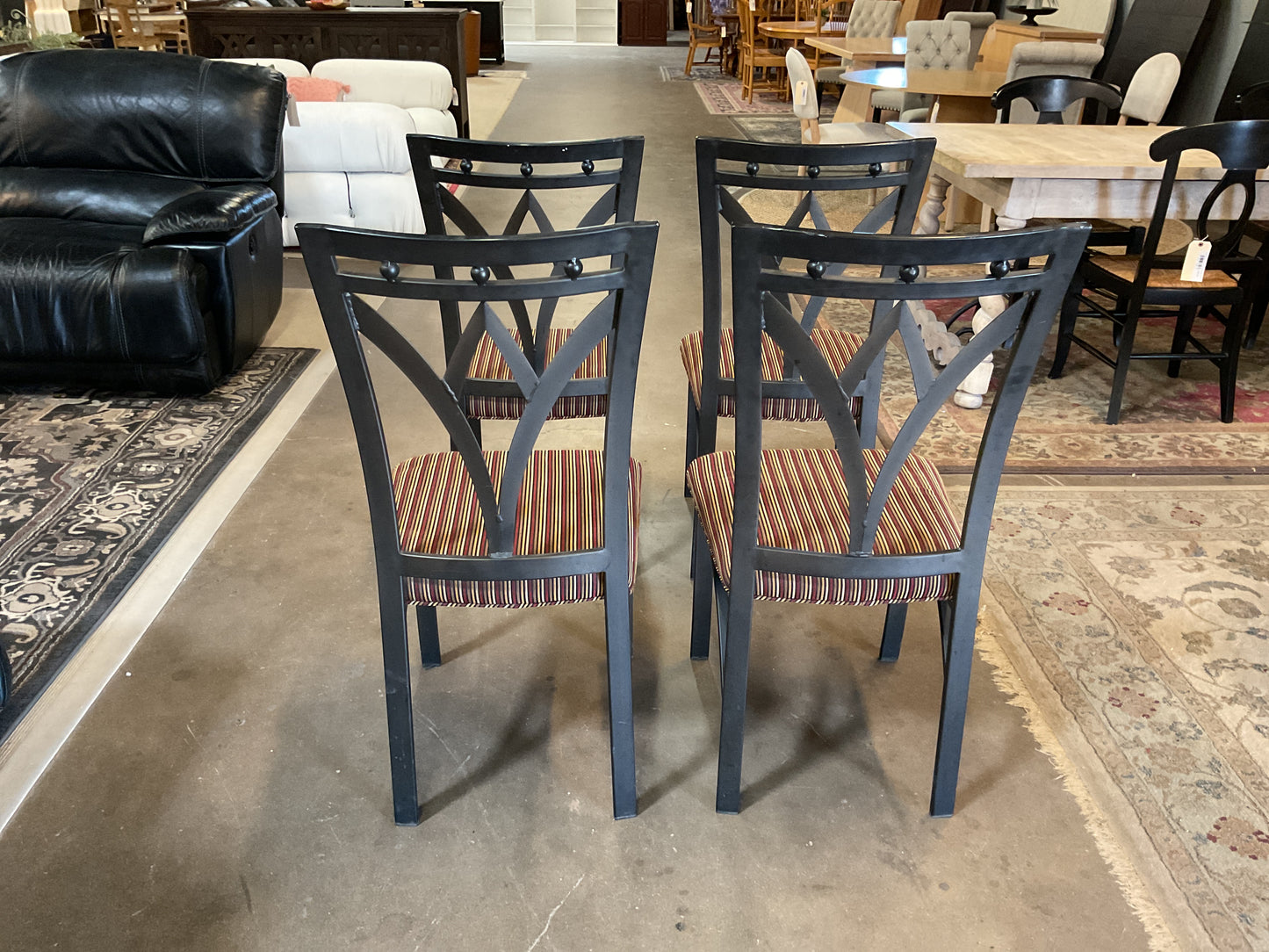 Upholstered Metal Chairs (Set of 4)