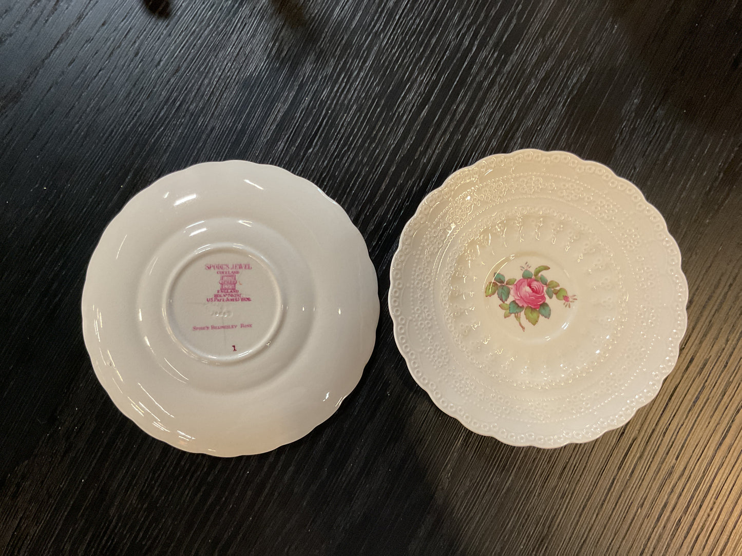 Spode Billingsley Rose Pink Teacup & Saucer