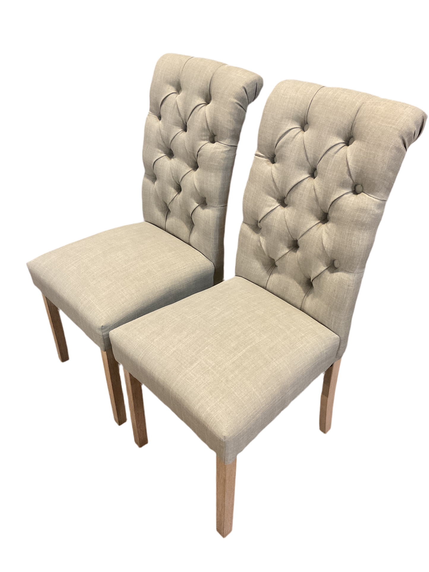 Tufted Linen Upholstered Dining Chairs (Set of 2)
