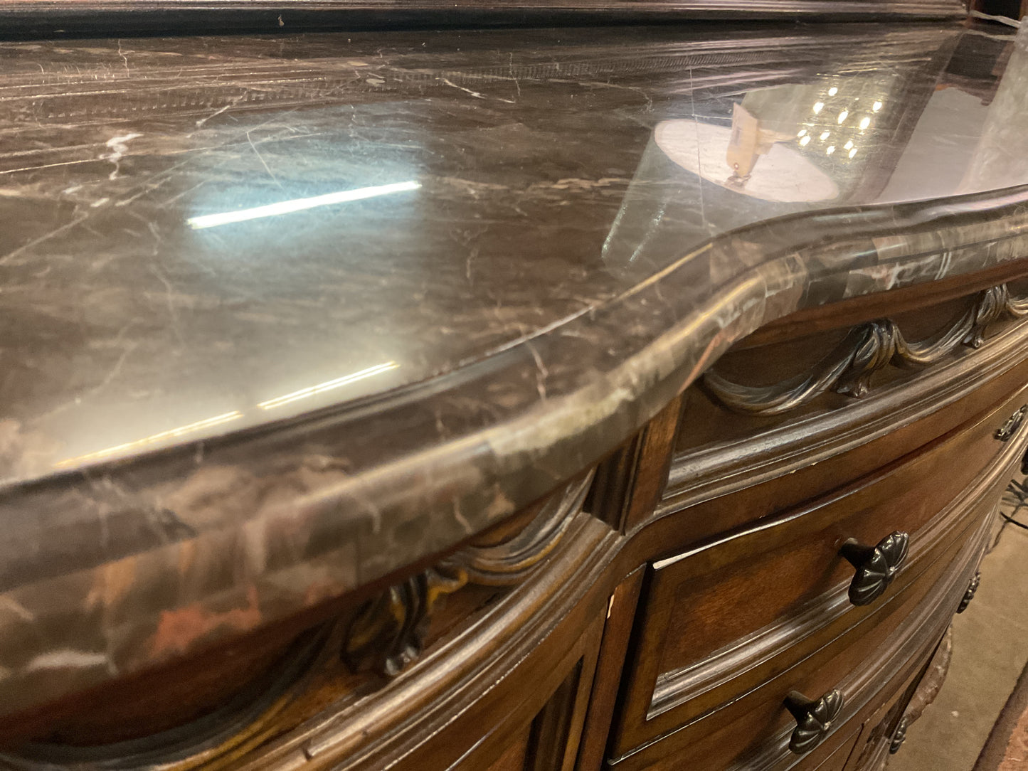 9 Drawer Buffet w/Marble Top