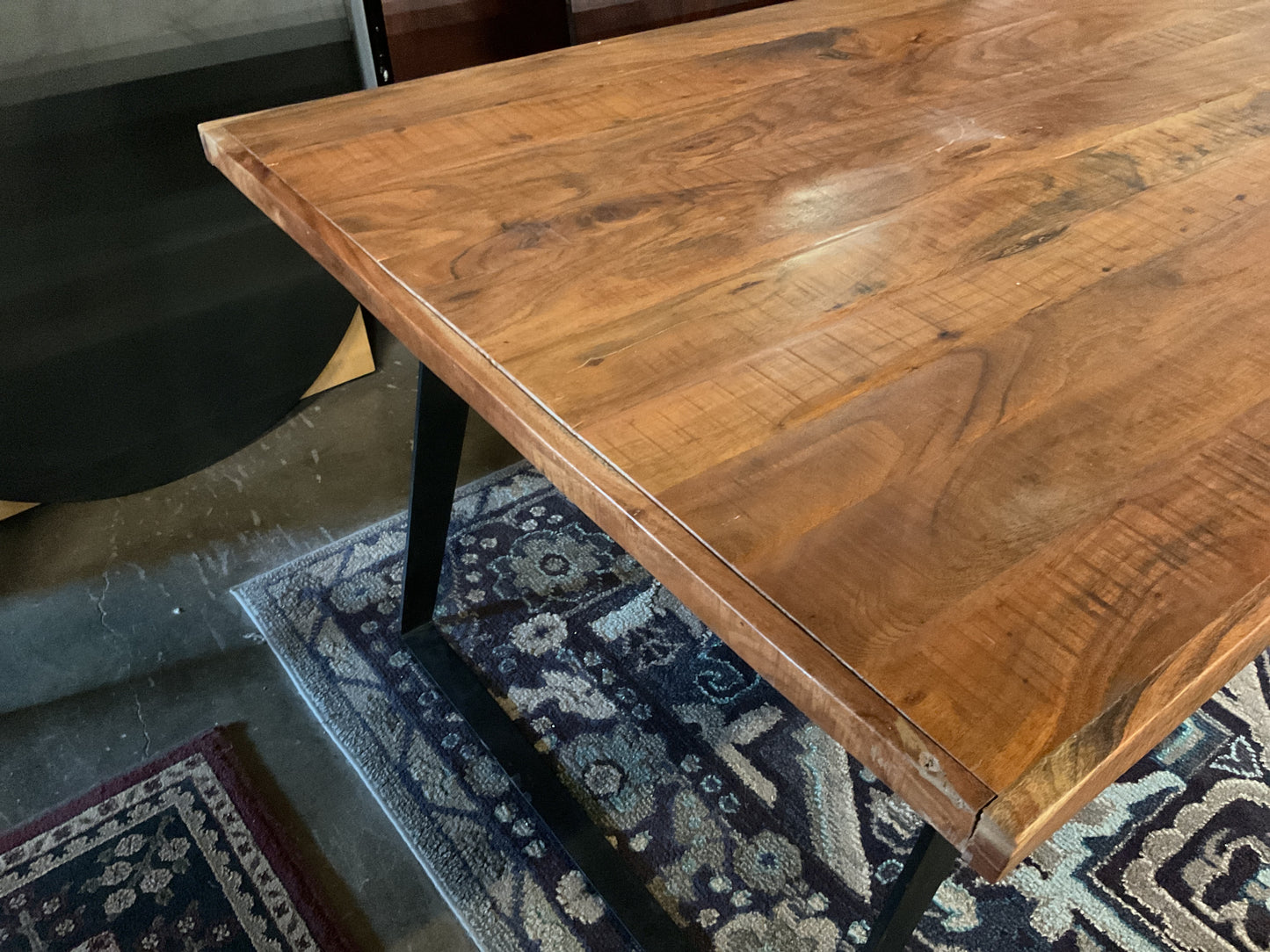 Acacia Plank Table w/ Metal Base