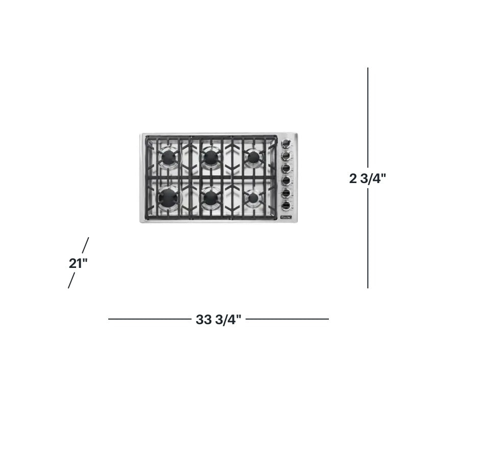 Viking 6 Burner Gas Cooktop