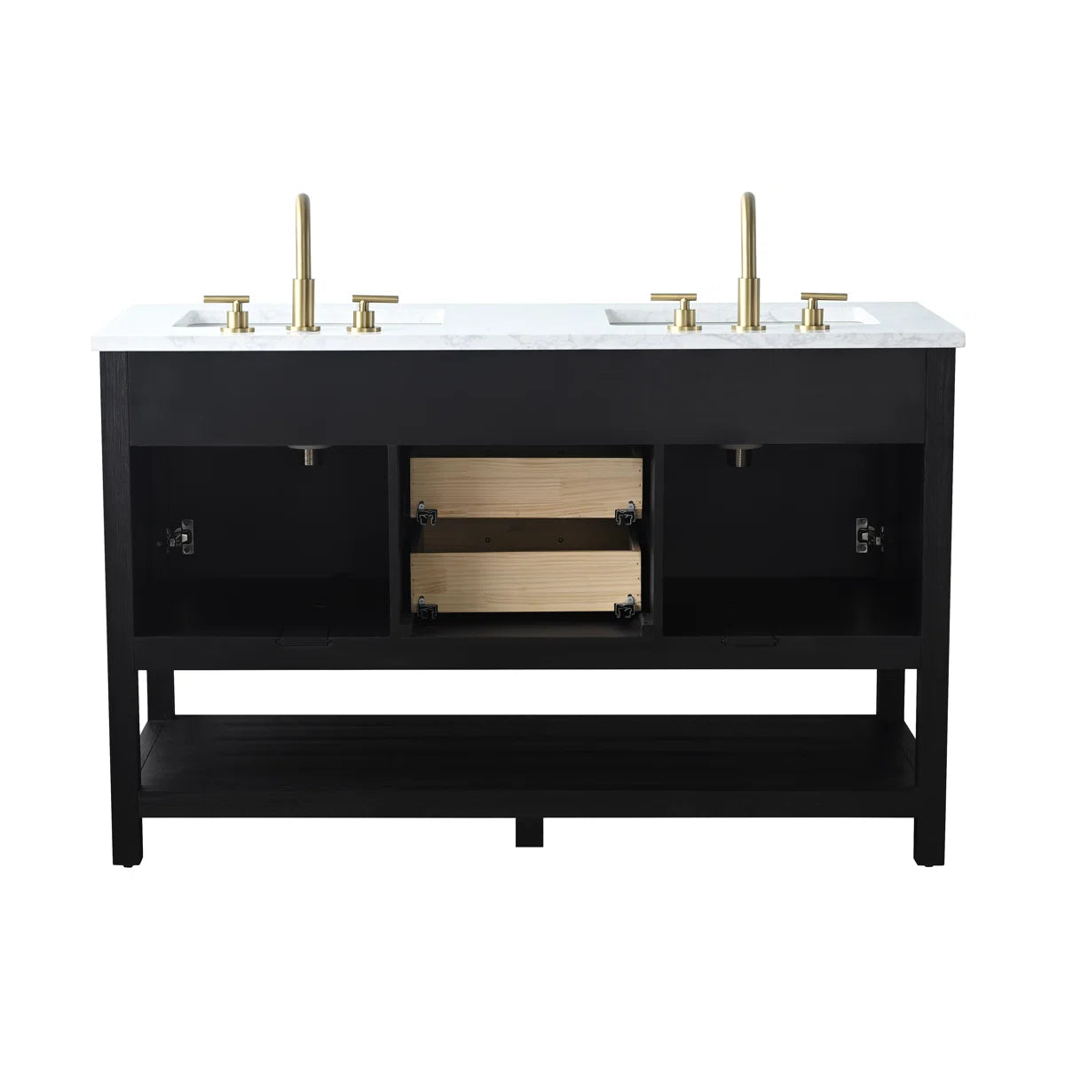 Stratford 54” Double Bathroom Vanity w/Stone Top