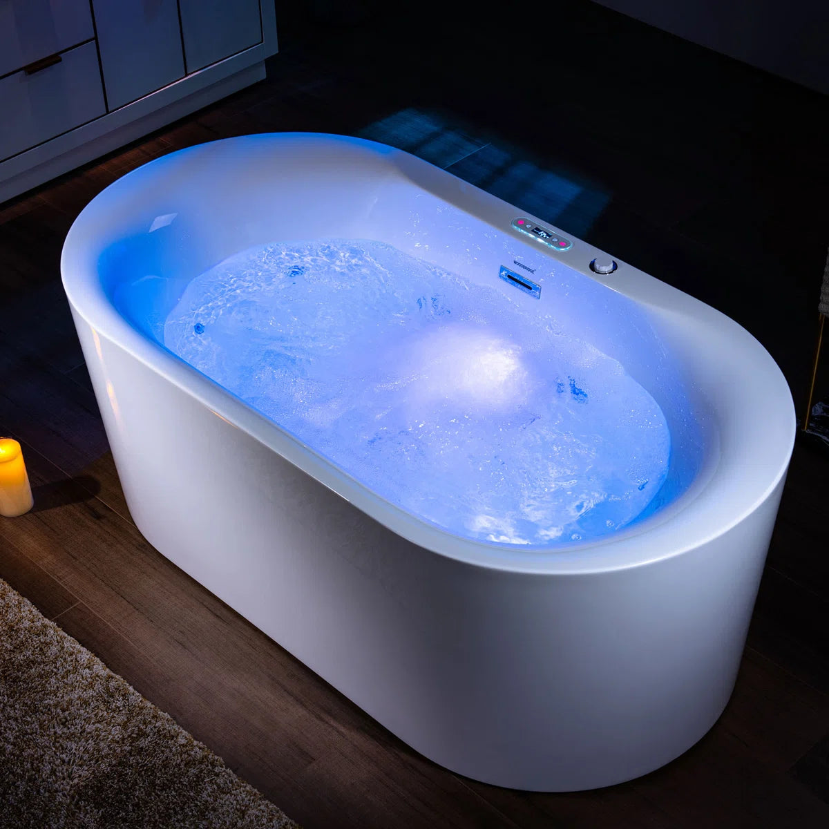 Whirlpool & Air Bubble Heated Freestanding Tub
