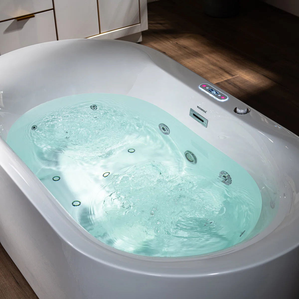 Whirlpool & Air Bubble Heated Freestanding Tub