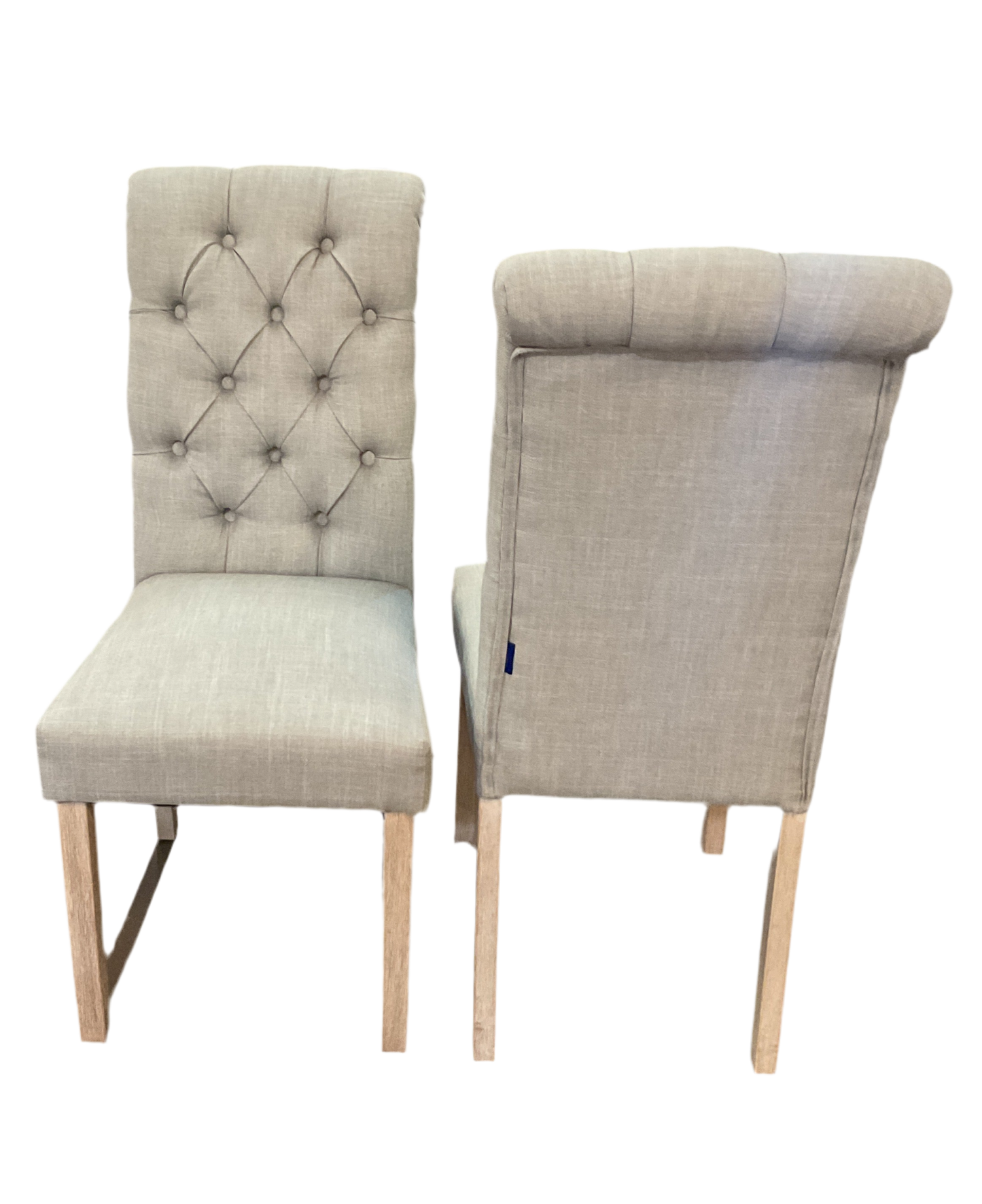 Tufted Linen Upholstered Dining Chairs (Set of 2)
