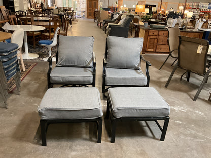 Argirios Metal Swivel Chair w/Ottoman