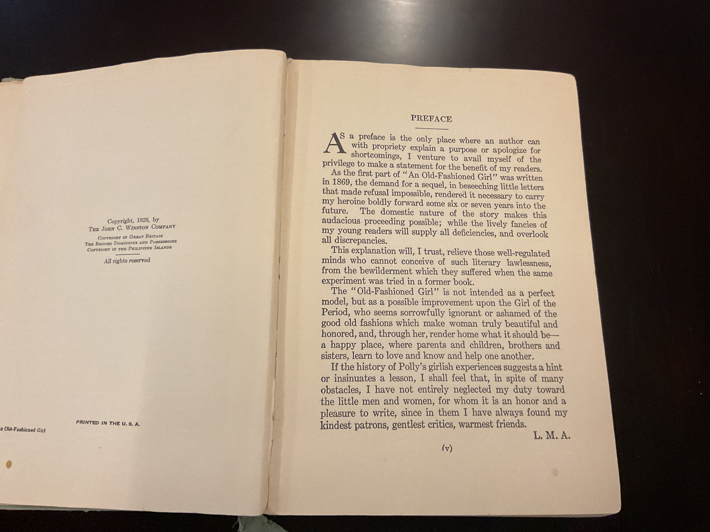 “An Old Fashioned Girl” RARE Vintage Hardcover Book