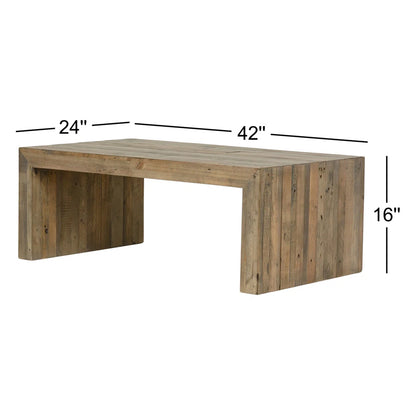 Franconia Solid Wood Sled Coffee Table