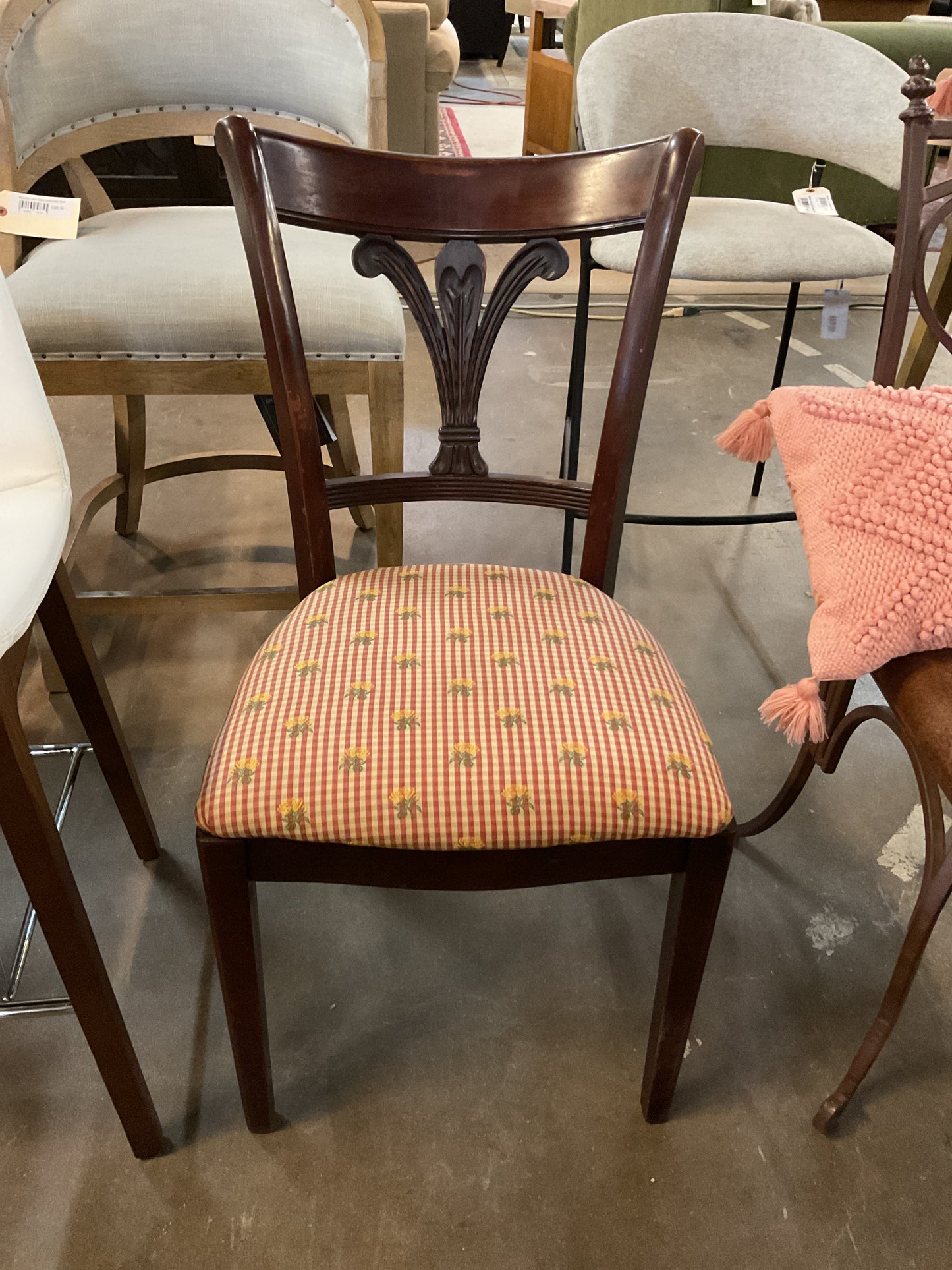 Mid Century Upholstered Floral Chair