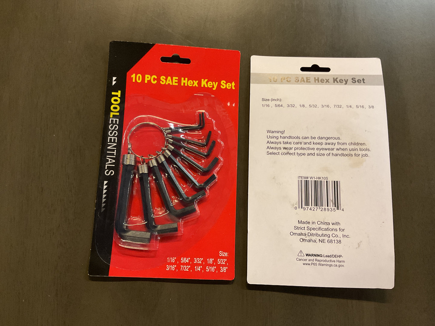 10 Pc Hex Key Set