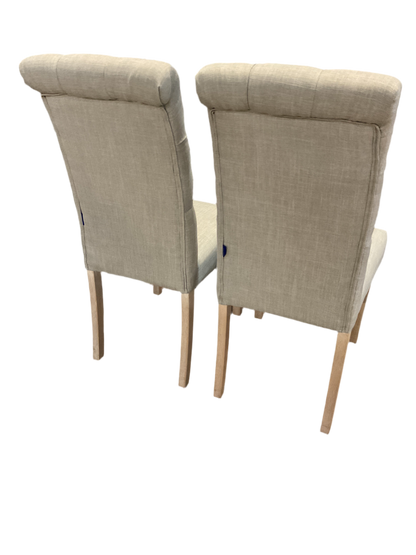 Tufted Linen Upholstered Dining Chairs (Set of 2)
