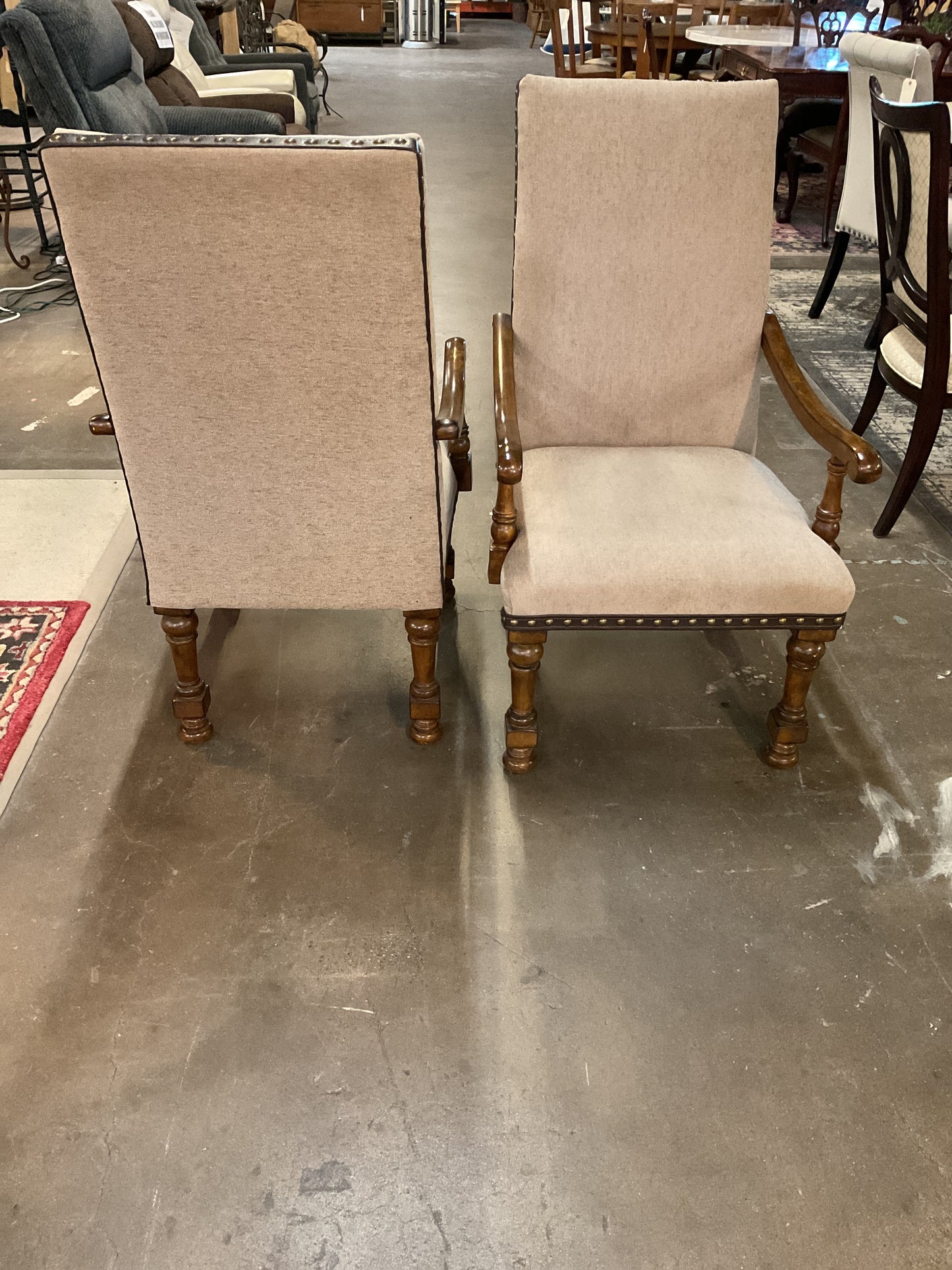 Dining Upholstered Arm Chair w/Nailheads