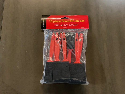 10 Pc Foam Brush Set