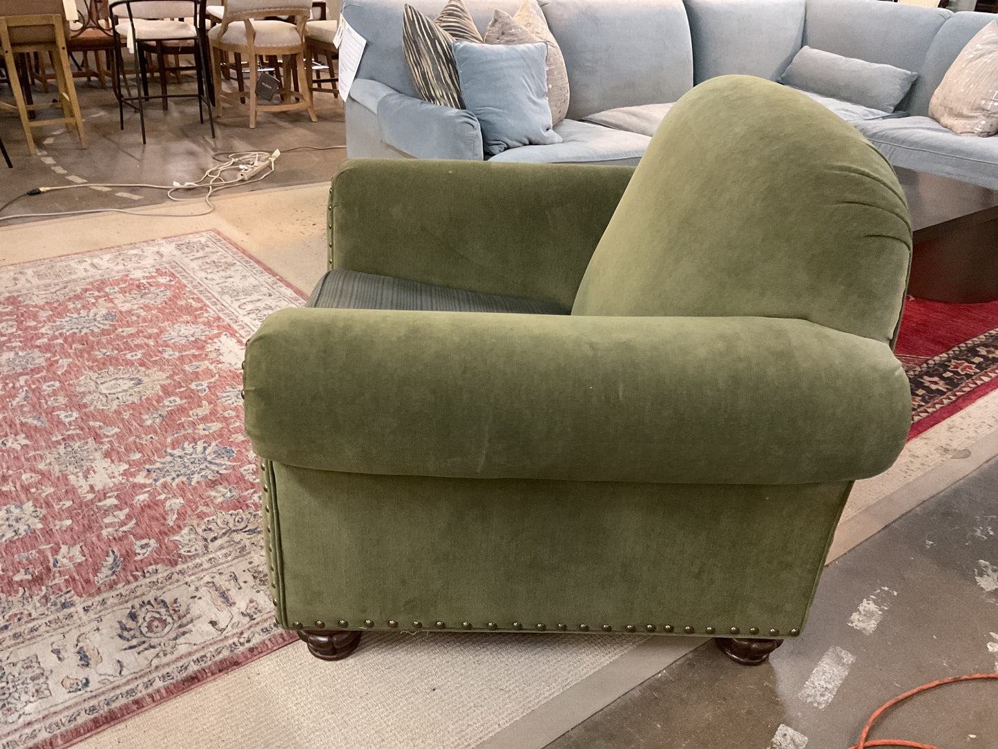 Custom Upholstered Velvet Club Chair