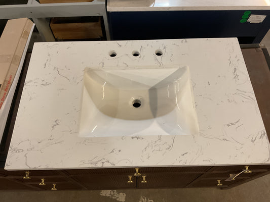 36” Engineered Marble Vanity Top w/Sink