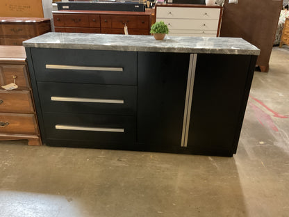 Anxhela 66” Marble Top Credenza/Drink Station