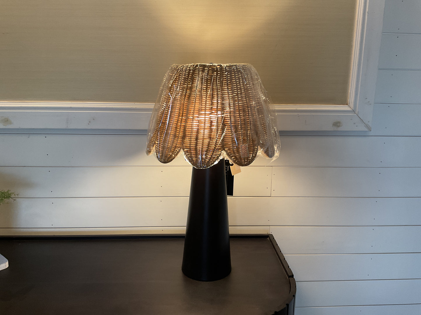 Max Studio Lamp w/Rattan Shade