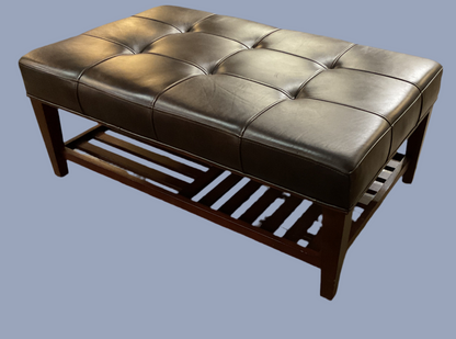 Bowery Hill Faux Leather Coffee Table & Ottoman