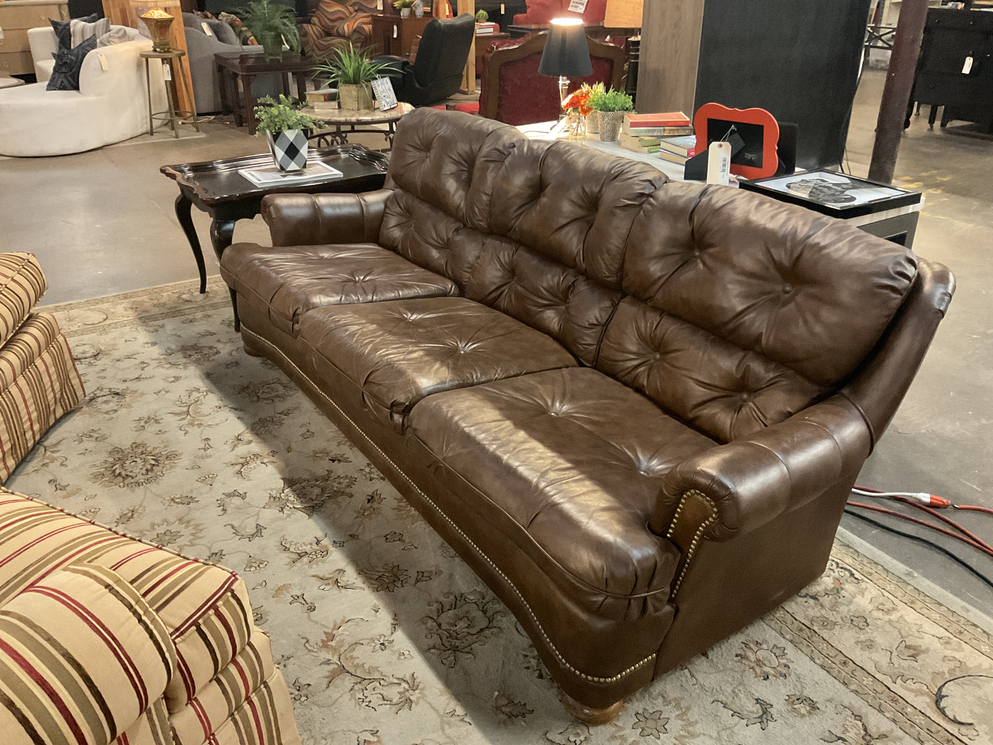 Tufted Faux Leather Sofa