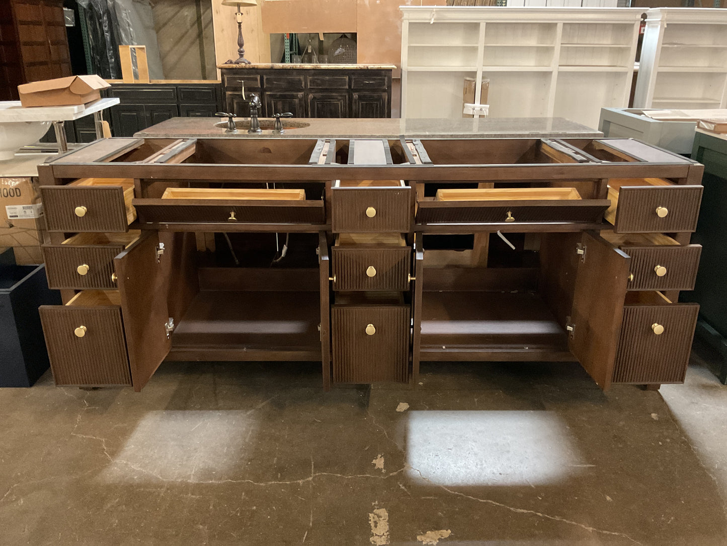 Kazuki 84” Double Bathroom Vanity (No Top)