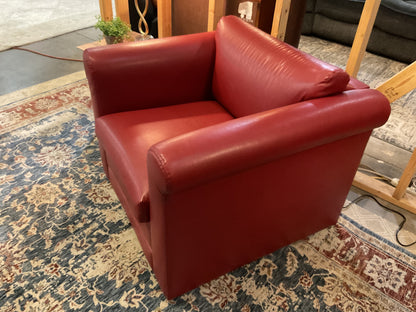 Red Vinyl Club Chair