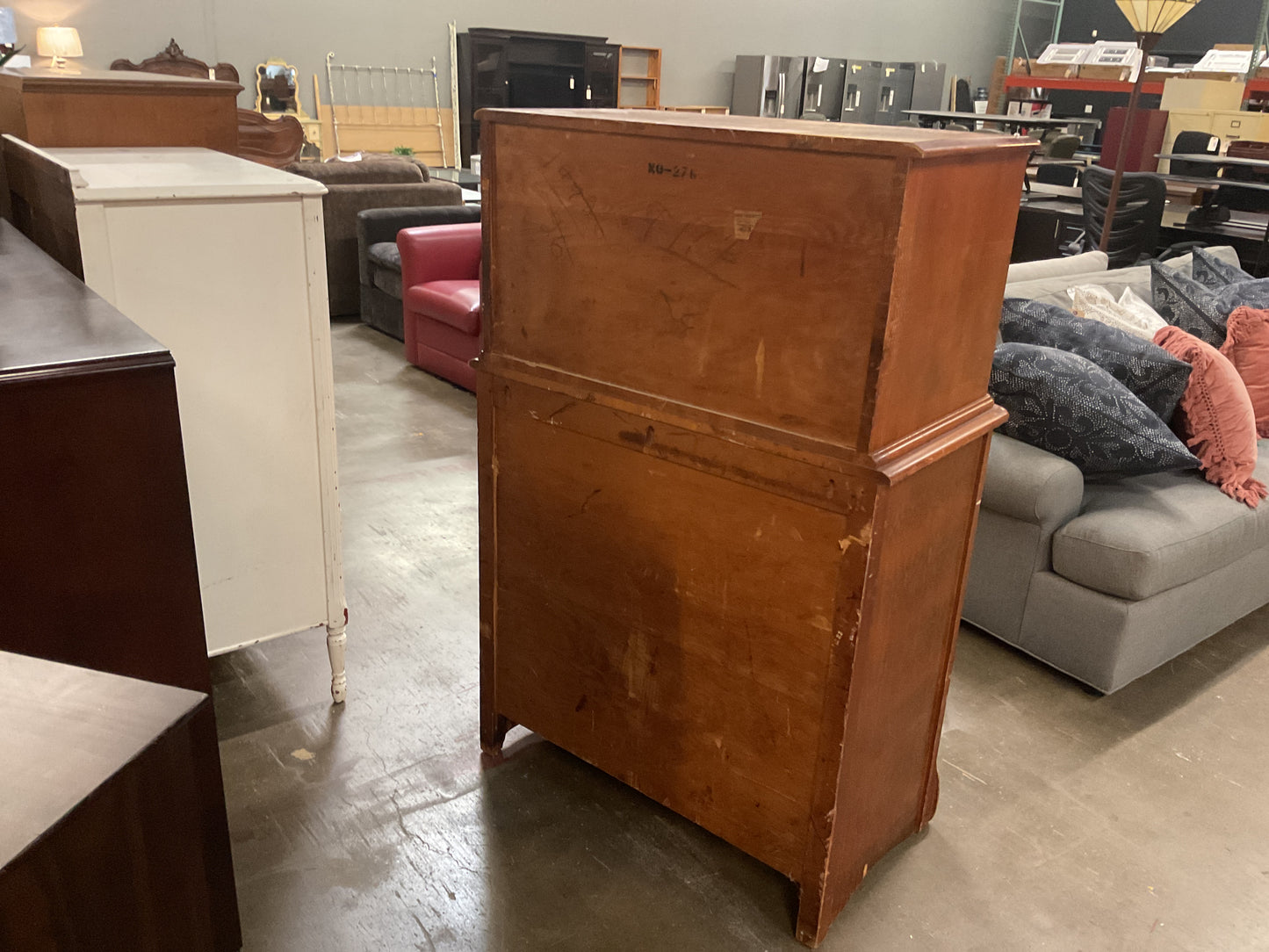 Vintage Wood 5 Drawer Chest of Drawer