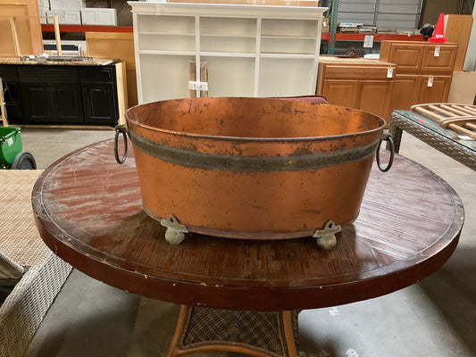 Vintage Copper Tub w/ Brass Detailing