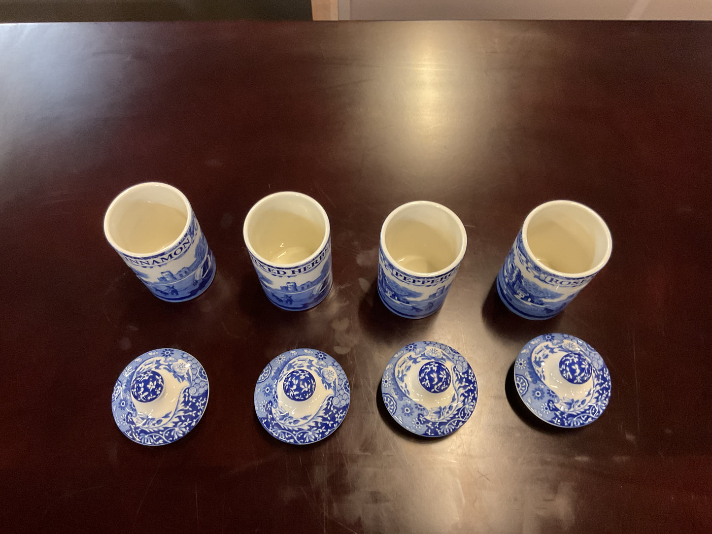 Spode Blue Italian Spice Jars (Set of 4)