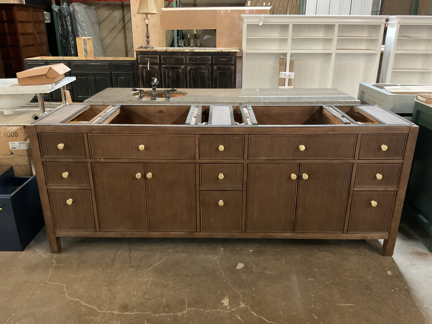 Kazuki 84” Double Bathroom Vanity (No Top)