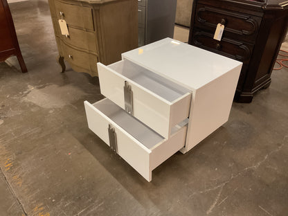 Modrest Token - Sleek High Gloss 2 Drawer Nightstand