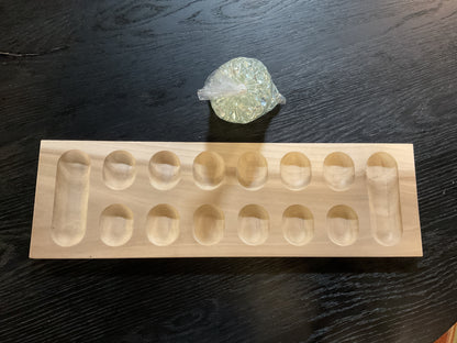 Wood Mancala Board w/Disc
