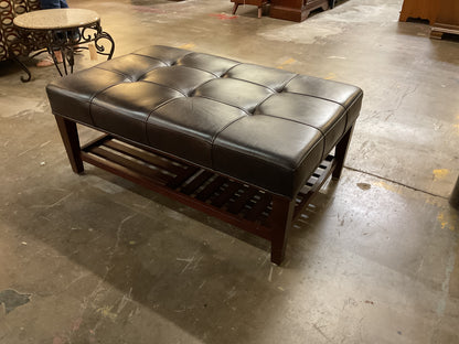 Bowery Hill Faux Leather Coffee Table & Ottoman