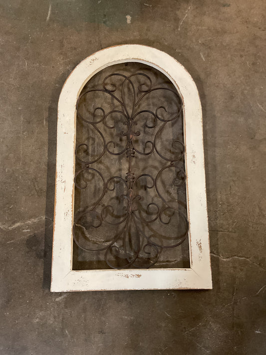 Wood Scroll Arched Window