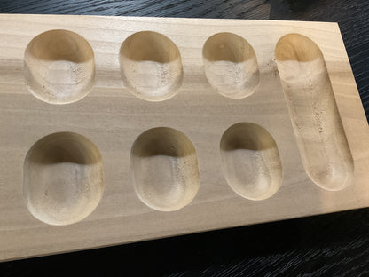 Wood Mancala Board w/Disc