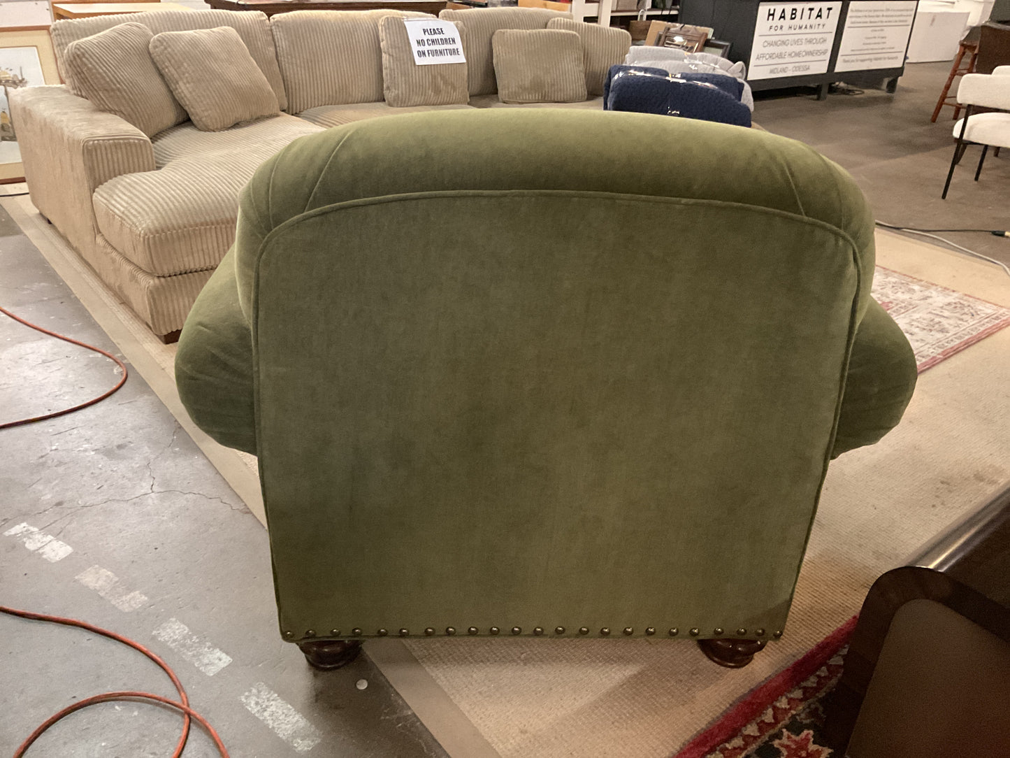 Custom Upholstered Velvet Club Chair