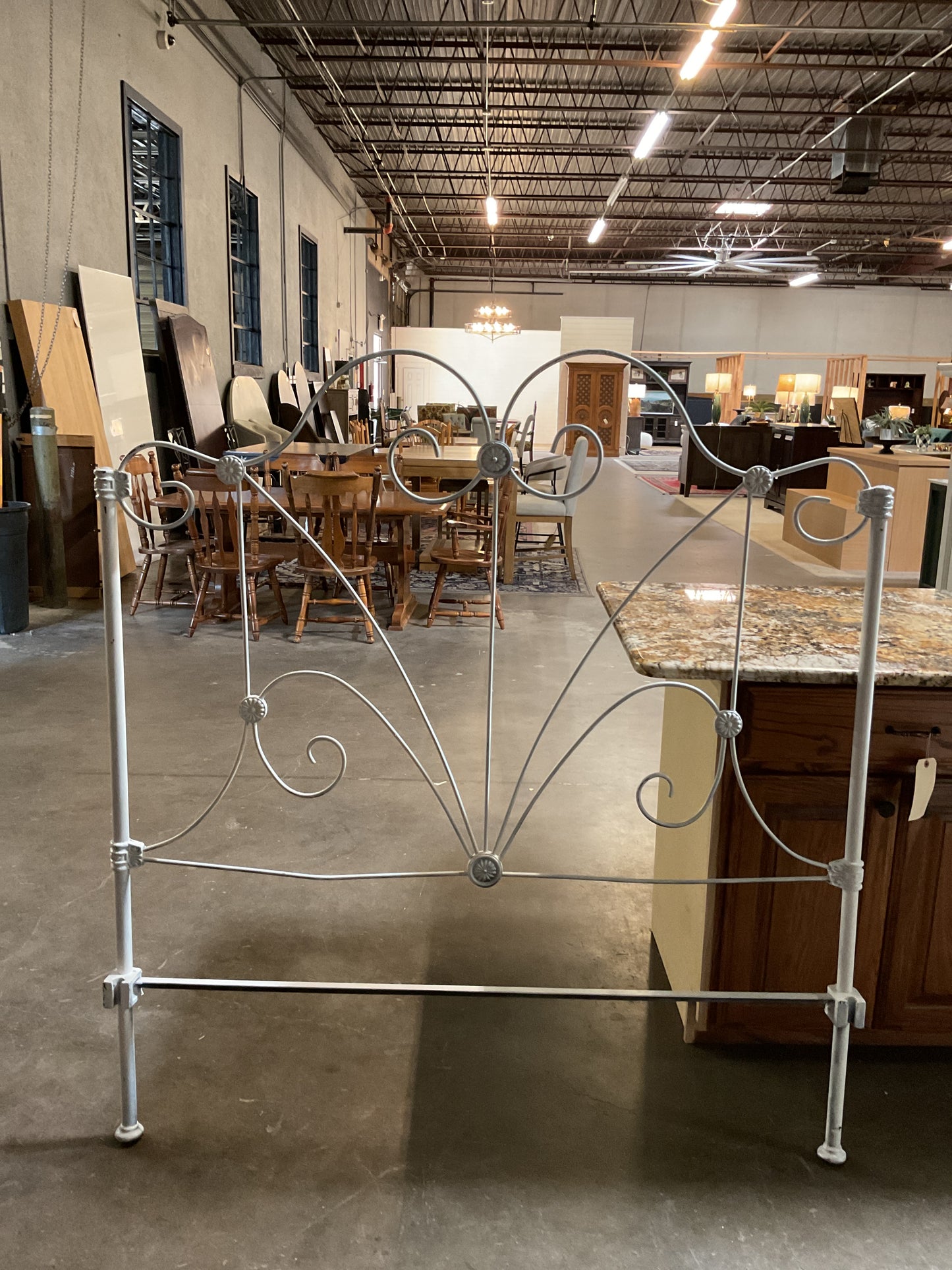 White Metal Full Headboard