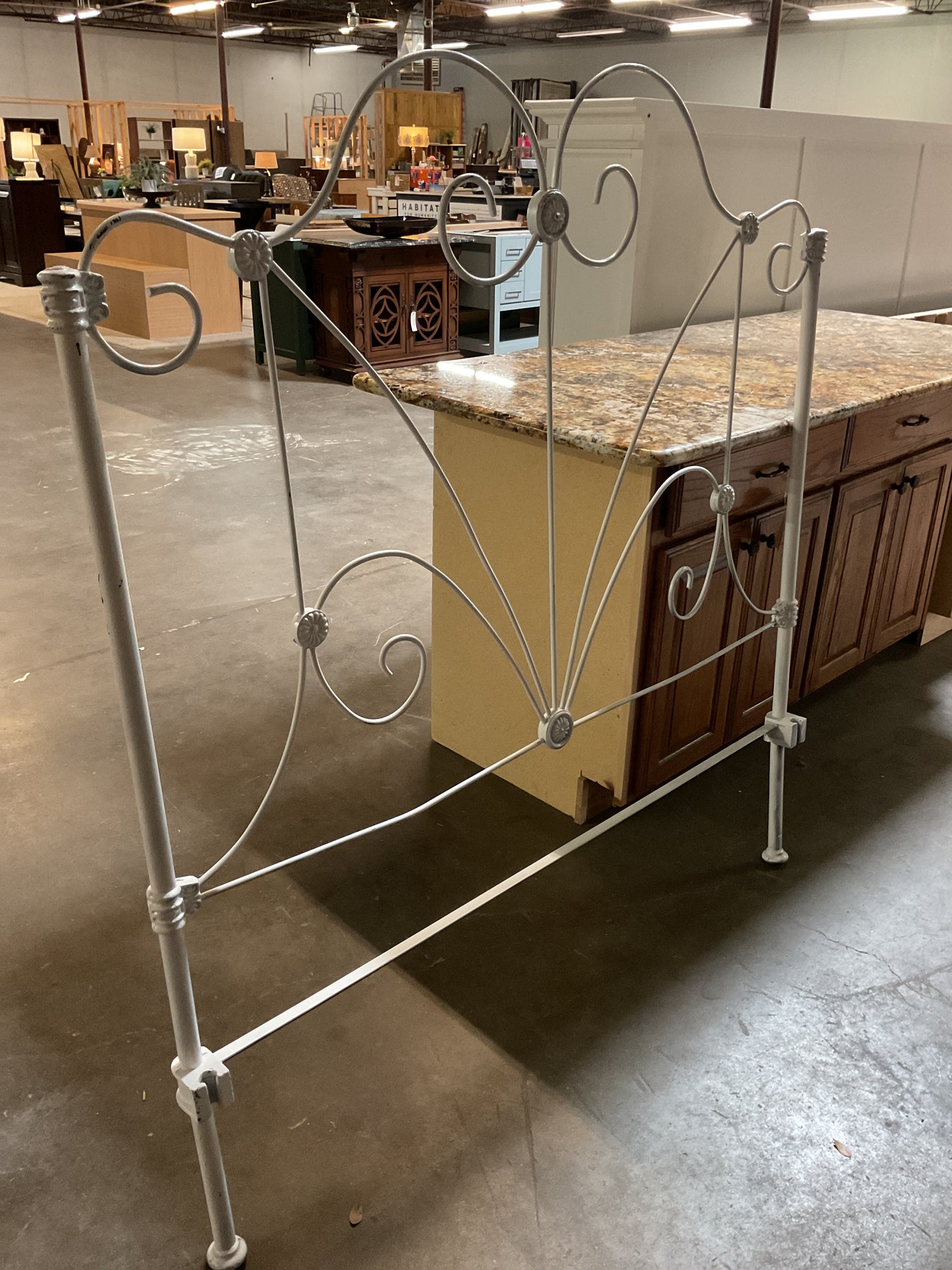 White Metal Full Headboard