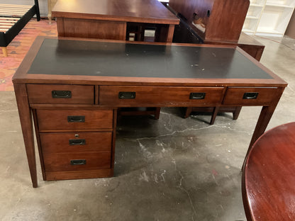 Danforth Executive Desk w/Leather Top & Mobile File Cabinet
