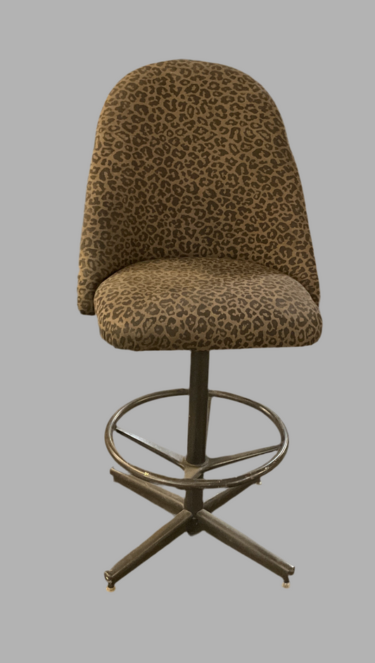 Leopard Print Swivel Bar Stool