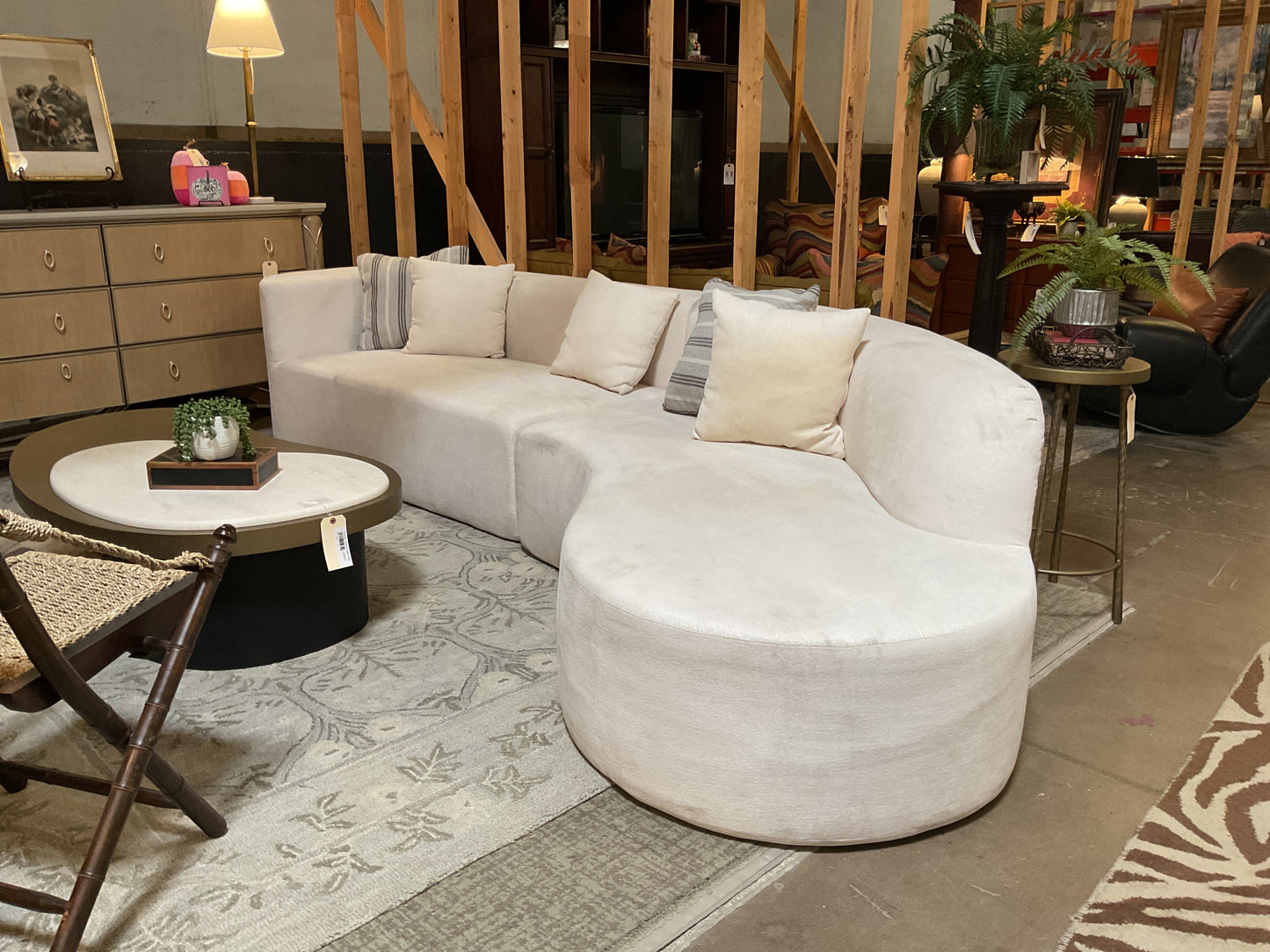 Ivy Bronx Chenille Curved Sofa