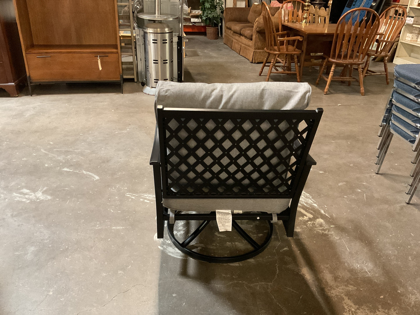 Argirios Metal Swivel Chair w/Ottoman