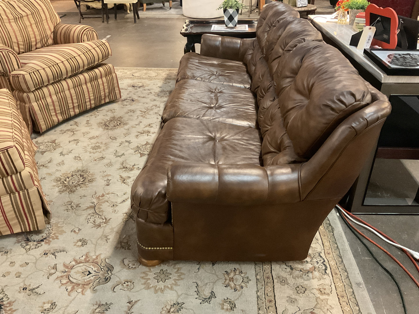 Tufted Faux Leather Sofa