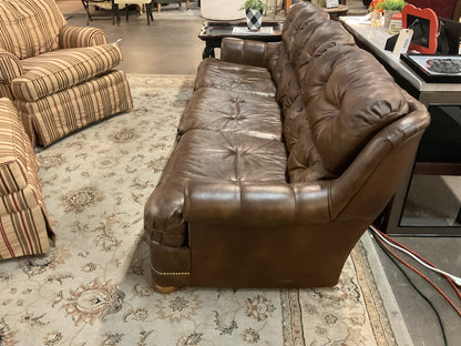 Tufted Faux Leather Sofa