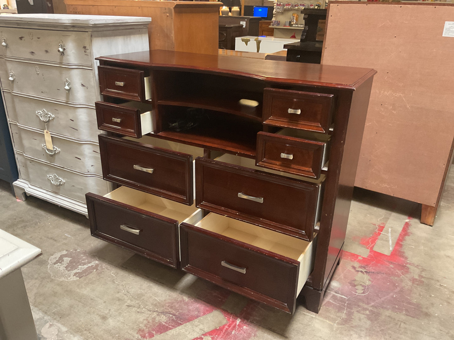 6 Drawer Chest w/Open Shelving