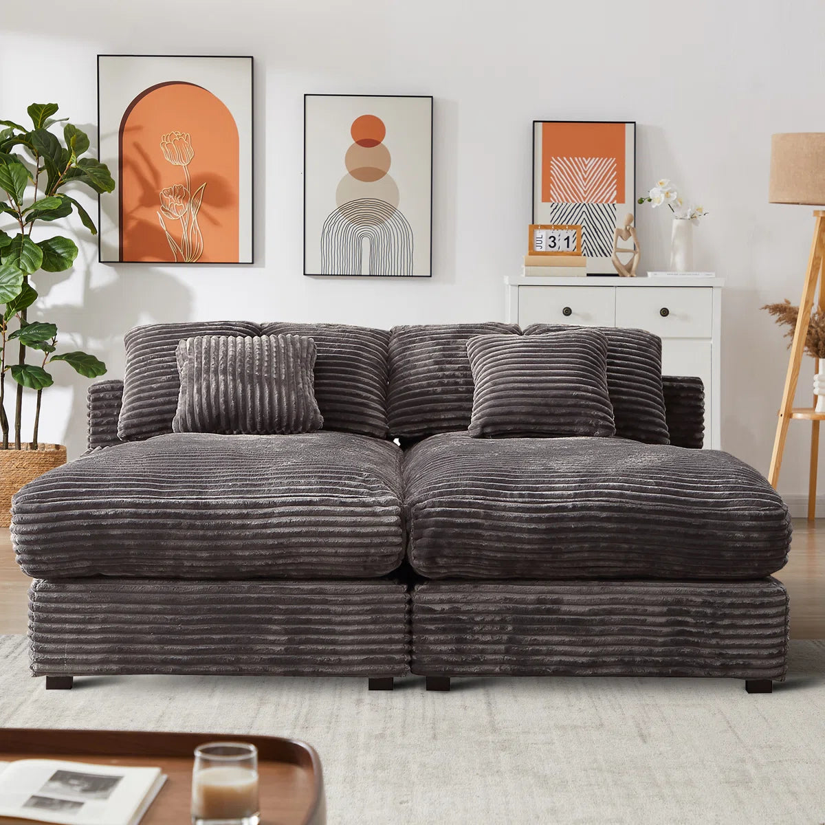 Varges 74.8” Corduroy Sofa